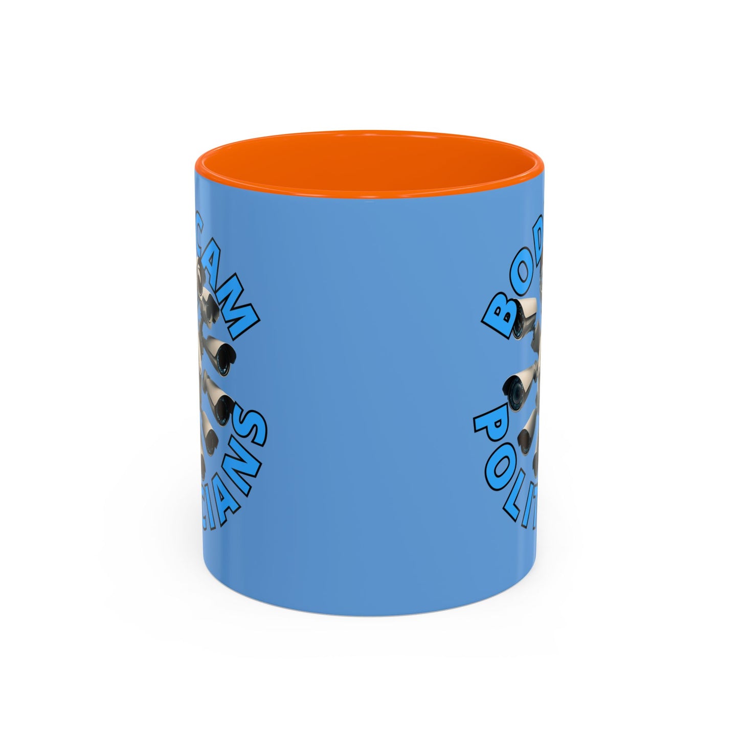 Bodycam the Politicians Cameras Blue Accent Mug by theGreenDragonTavern.shop