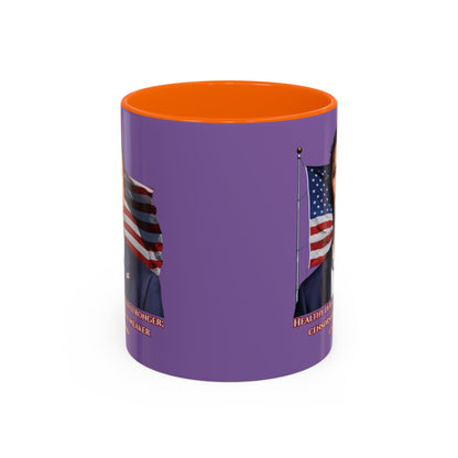 Charlie Kirk, Healthy Debate Light Purple Accent Mug by theGreenDragonTavern.shop