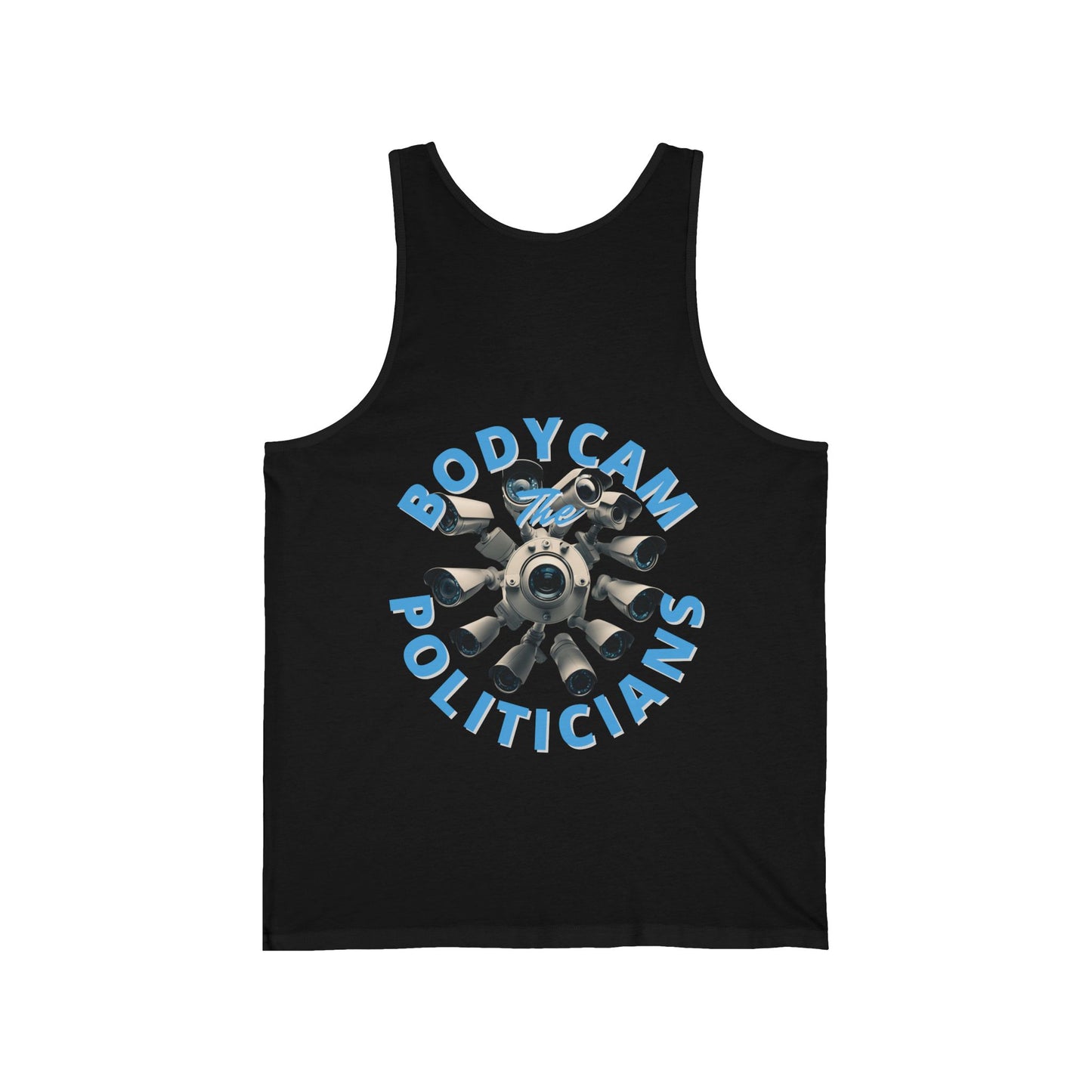 2-sided, Bodycam the Politicians Cameras Unisex Jersey Tank Top by theGreenDragonTavern.shop