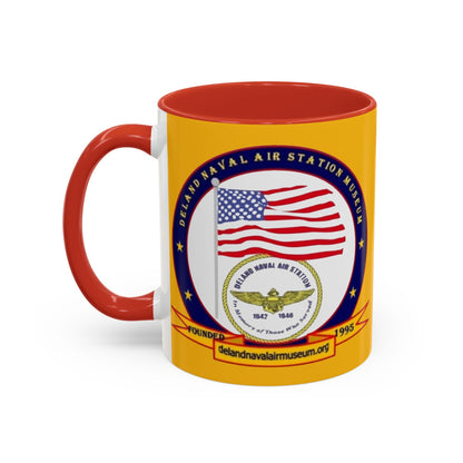 DeLand Naval Air Station Museum Yellow Accent Mug by theGreenDragonTavern.shop