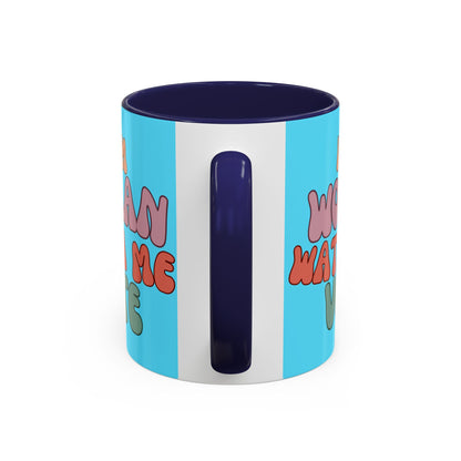 I Am Woman Watch Me Vote Light Blue Accent Mug by theGreenDragonTavern.shop