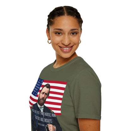 "Traitors and Patriots" Ulysses Grant Dark colors Unisex T-Shirt by theGreenDragonTavern.shop
