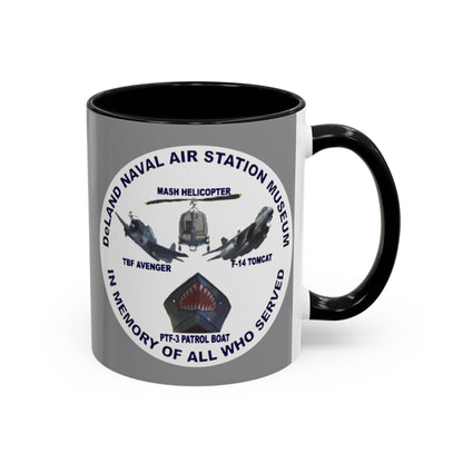 DNASM 2-sided, Founding & Student Art w/WhiteBG Grey Accent Mug by theGreenDragonTavern.shop