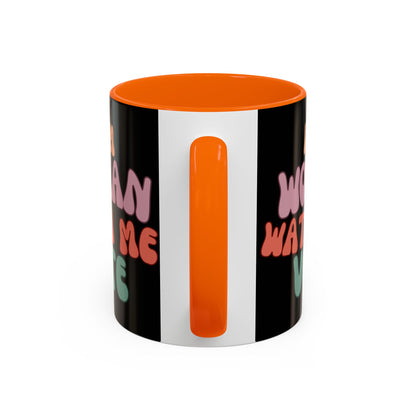 I Am Woman Watch Me Vote Black Accent Mug by theGreenDragonTavern.shop