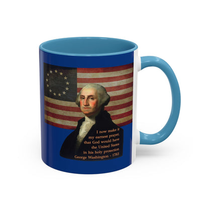 Washington's Earnest Prayer Dark Blue Accent Mug by theGreenDragonTavern.shop