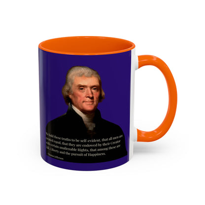We hold these truths to be self-evident Dark Purple Accent Mug by theGreenDragonTavern.shop