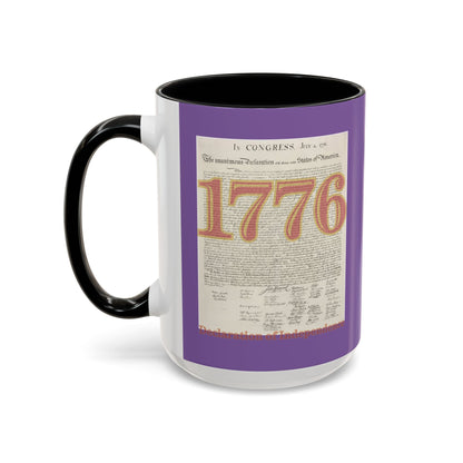 Declaration of Independence Light Purple Accent Mug by theGreenDragonTavern.shop