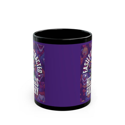 Easily Distracted by Heinous Fuckery Little Jinx Dark Purple Mug by theGreenDragonTavern.shop