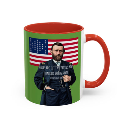 "Traitors and Patriots" Ulysses Grant Green Accent Mug by theGreenDragonTavern.shop