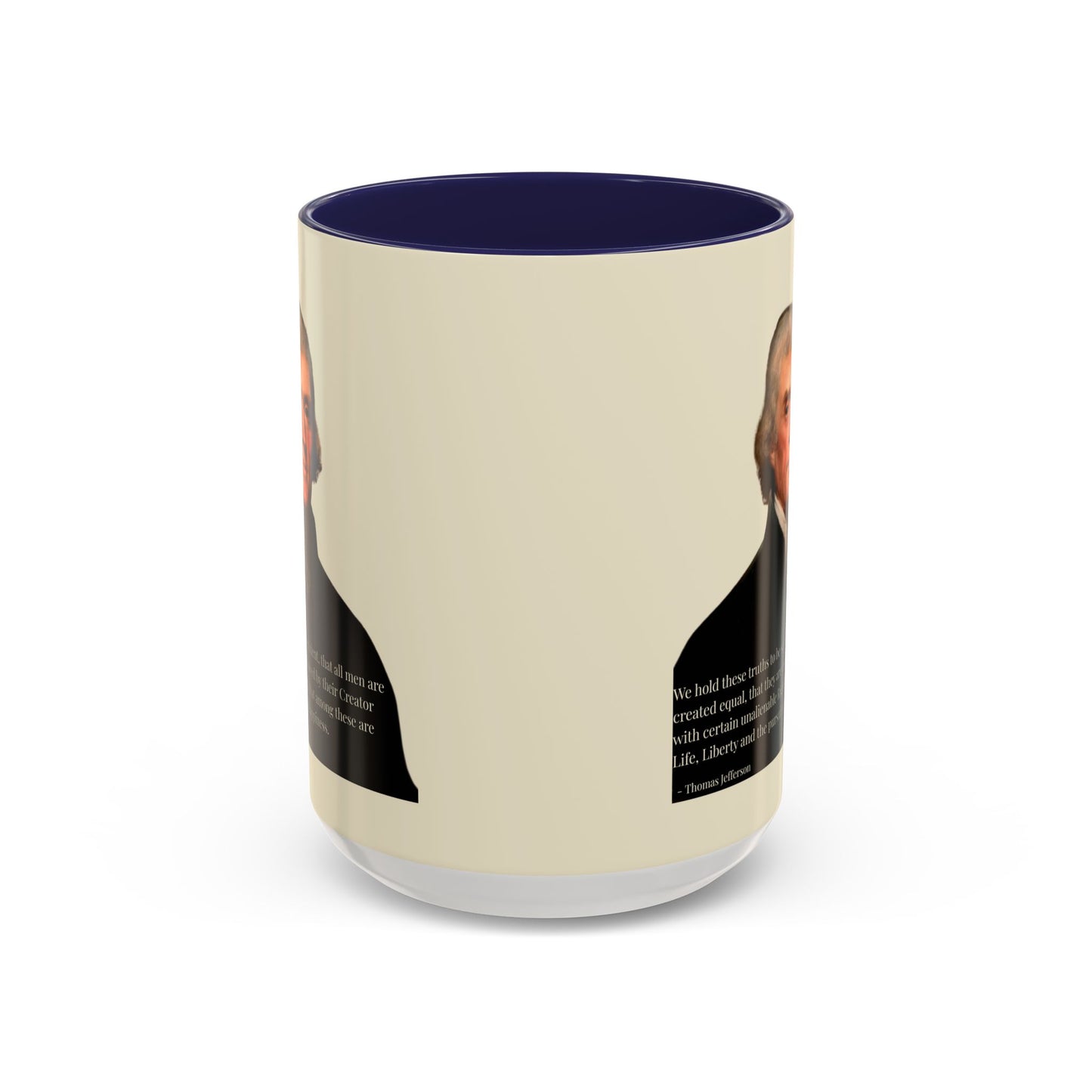 We hold these truths to be self-evident Parchment Yellow Accent Mug by theGreenDragonTavern.shop