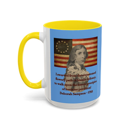 Deborah Sampson, America's Mulan Light Blue Accent Mug by theGreenDragonTavern.shop
