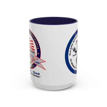 DNASM 2-sided, Founding & Student Art w/Navy Ring White Accent Mug by theGreenDragonTavern.shop