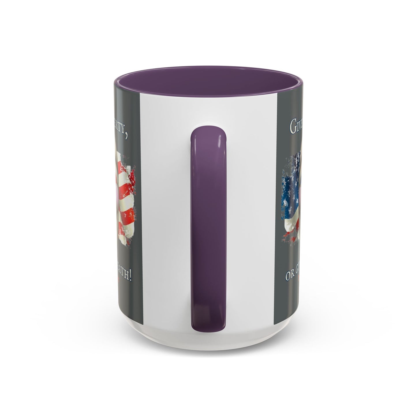 Vendetta, "Give me liberty, or give me death!" Grey Accent Mug by theGreenDragonTavern.shop