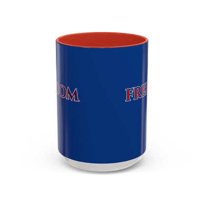 Freedom, Dark Blue Accent Mug by theGreenDragonTavern.shop