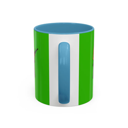 Hula Girl Packin' Heat Light Green Accent Mug by theGreenDragonTavern.shop
