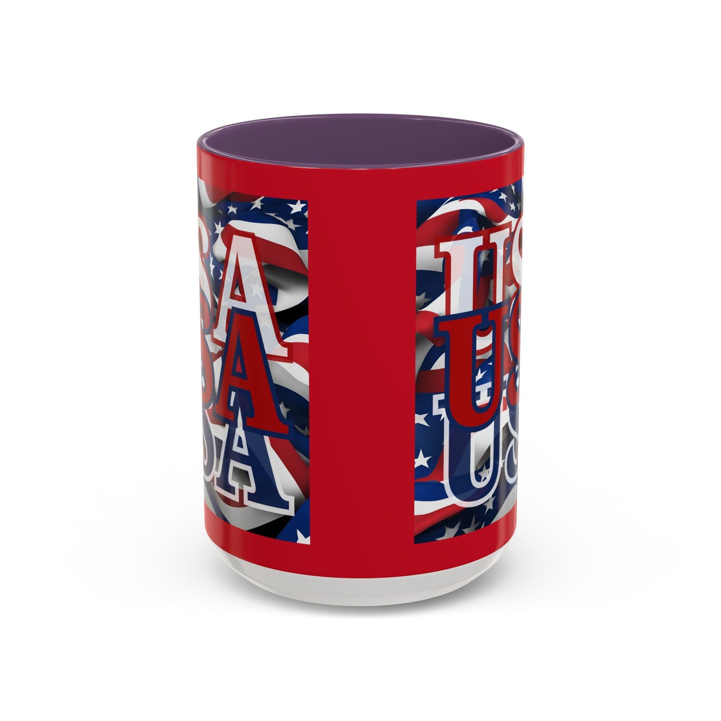 USA Red font Center Patriot Red Accent Mug by theGreenDragonTavern.shop