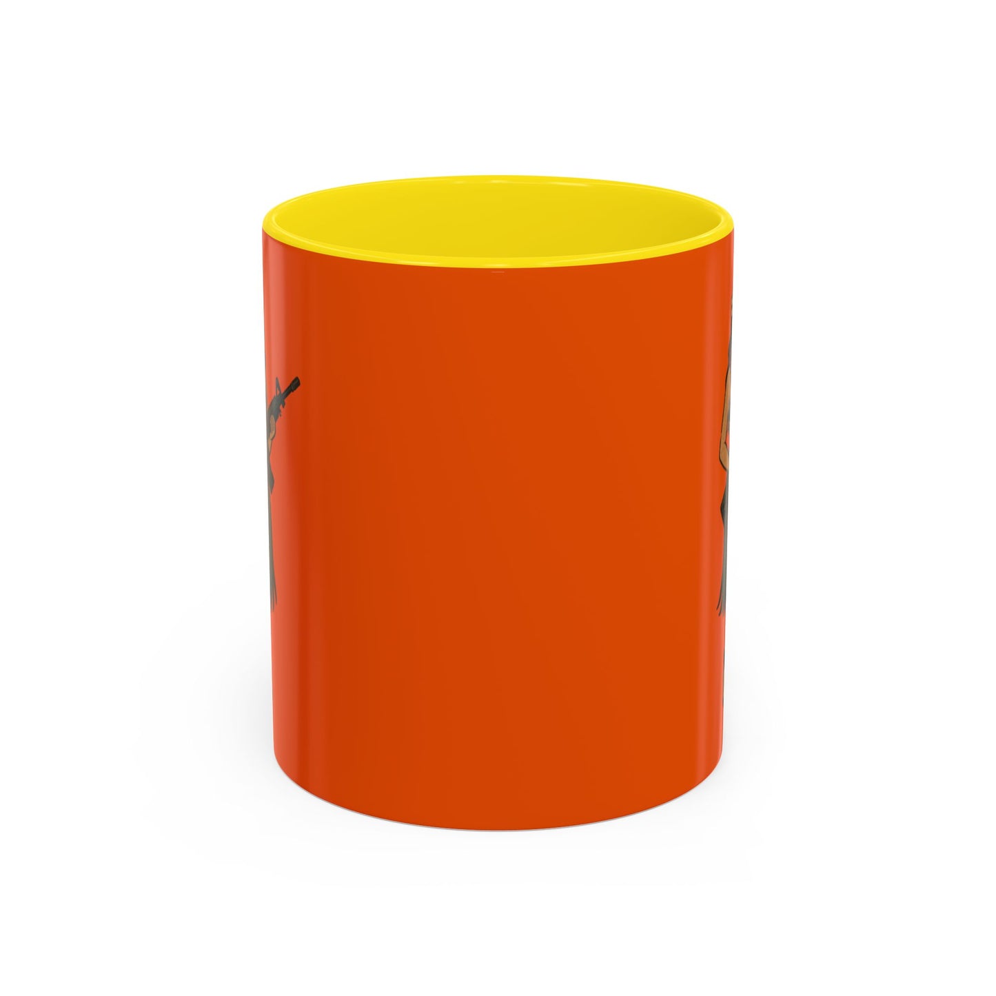 Hula Girl Packin' Heat Orange Accent Mug by theGreenDragonTavern.shop