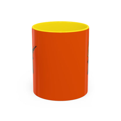 Hula Girl Packin' Heat Orange Accent Mug by theGreenDragonTavern.shop