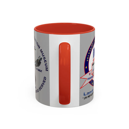 DNASM 2-sided, Founding & Student Art Light Grey Accent Mug by theGreenDragonTavern.shop
