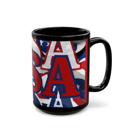 USA! USA! USA Red font Patriot Red Mug by theGreenDragonTavern.shop