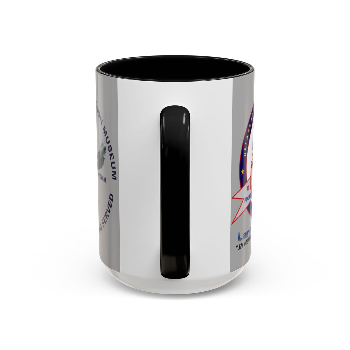 DNASM 2-sided, Founding & Student Art Light Grey Accent Mug by theGreenDragonTavern.shop