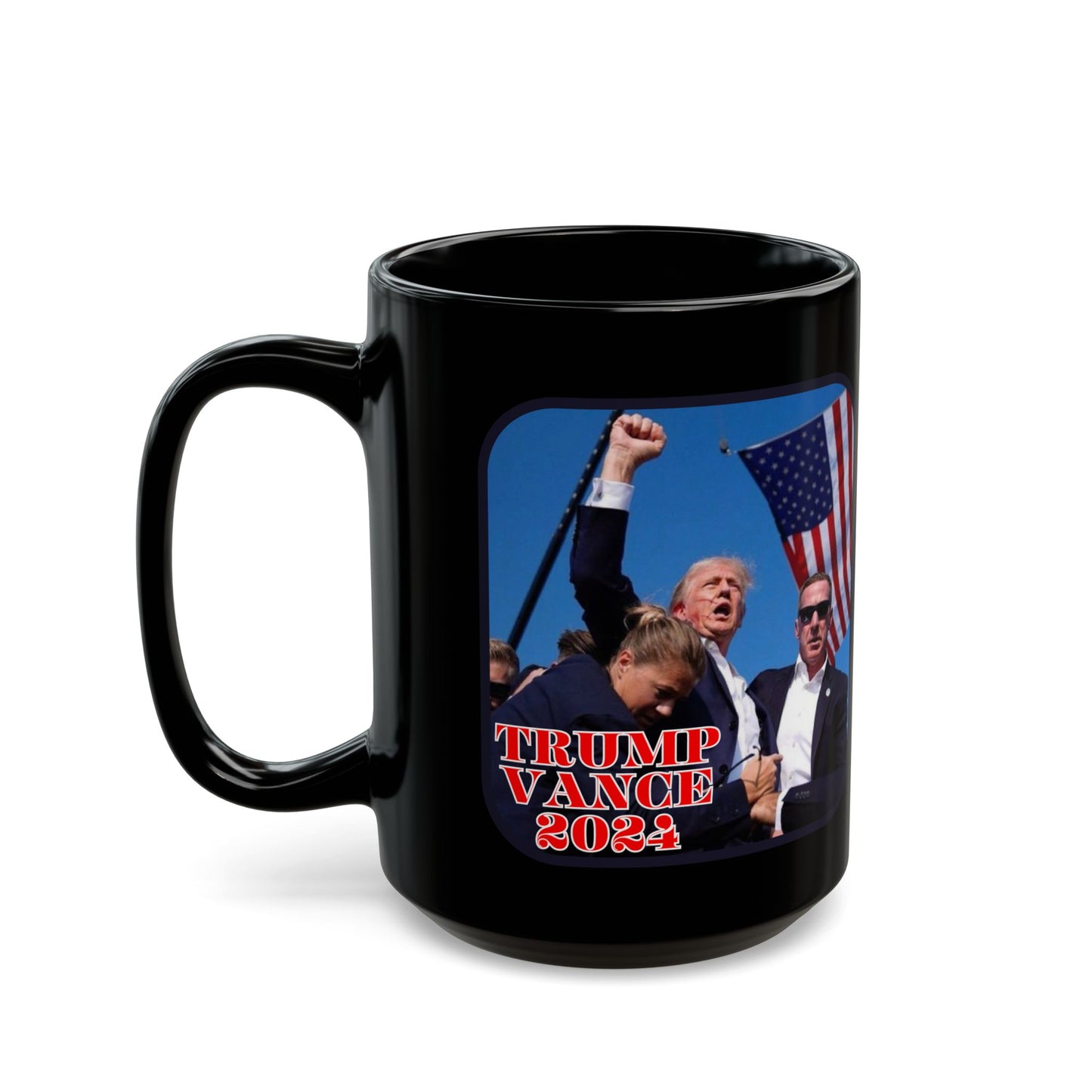 Trump and Vance 2024 Black Mug by theGreenDragonTavern.shop