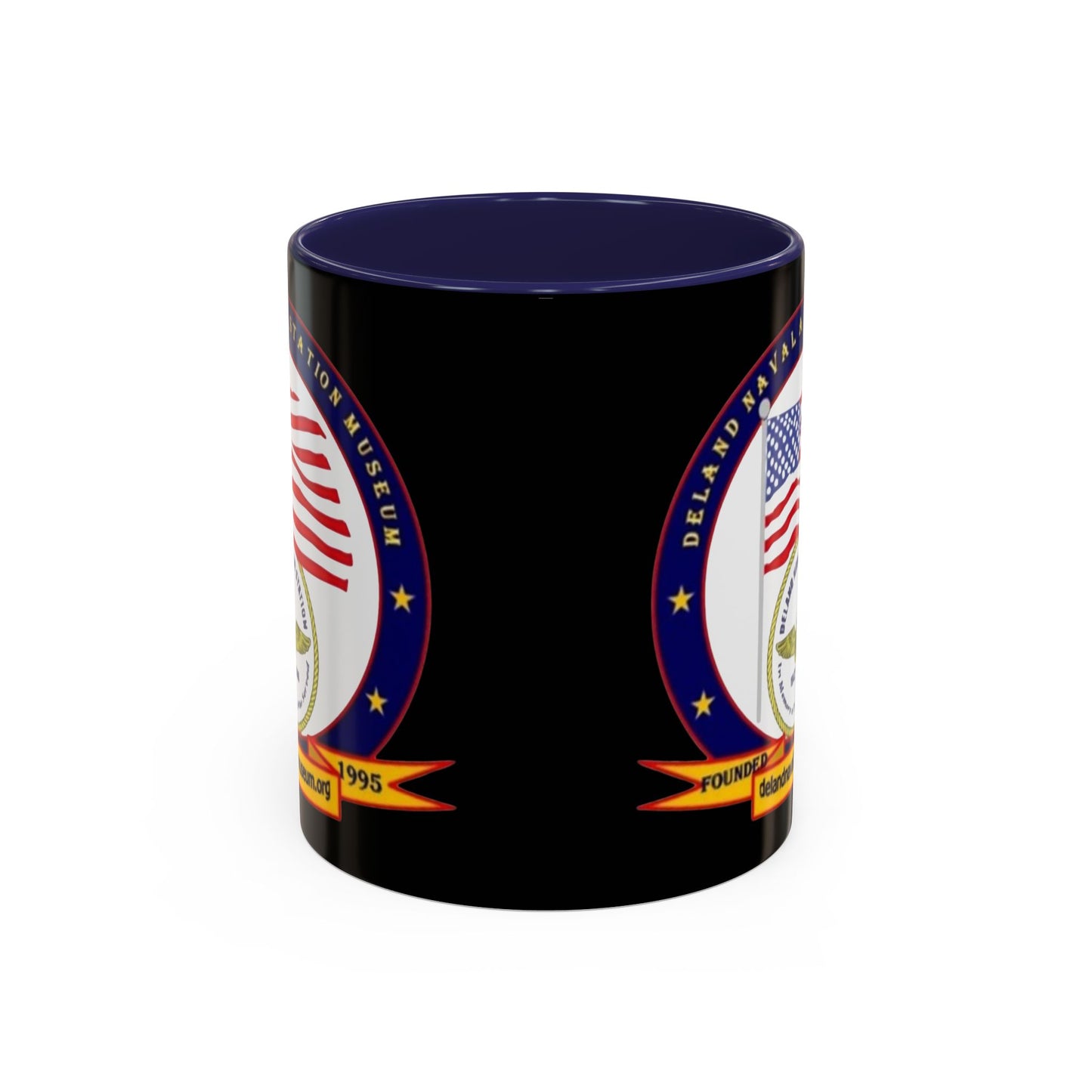 DeLand Naval Air Station Museum Black Accent Mug by theGreenDragonTavern.shop