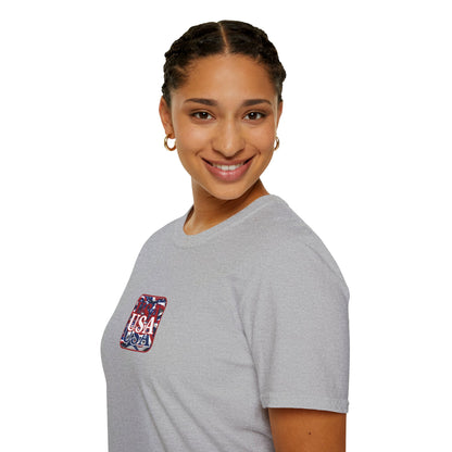 2-sided, Red WHITE and Blue USA Patriot Light colors Unisex T-Shirt by theGreenDragonTavern.shop