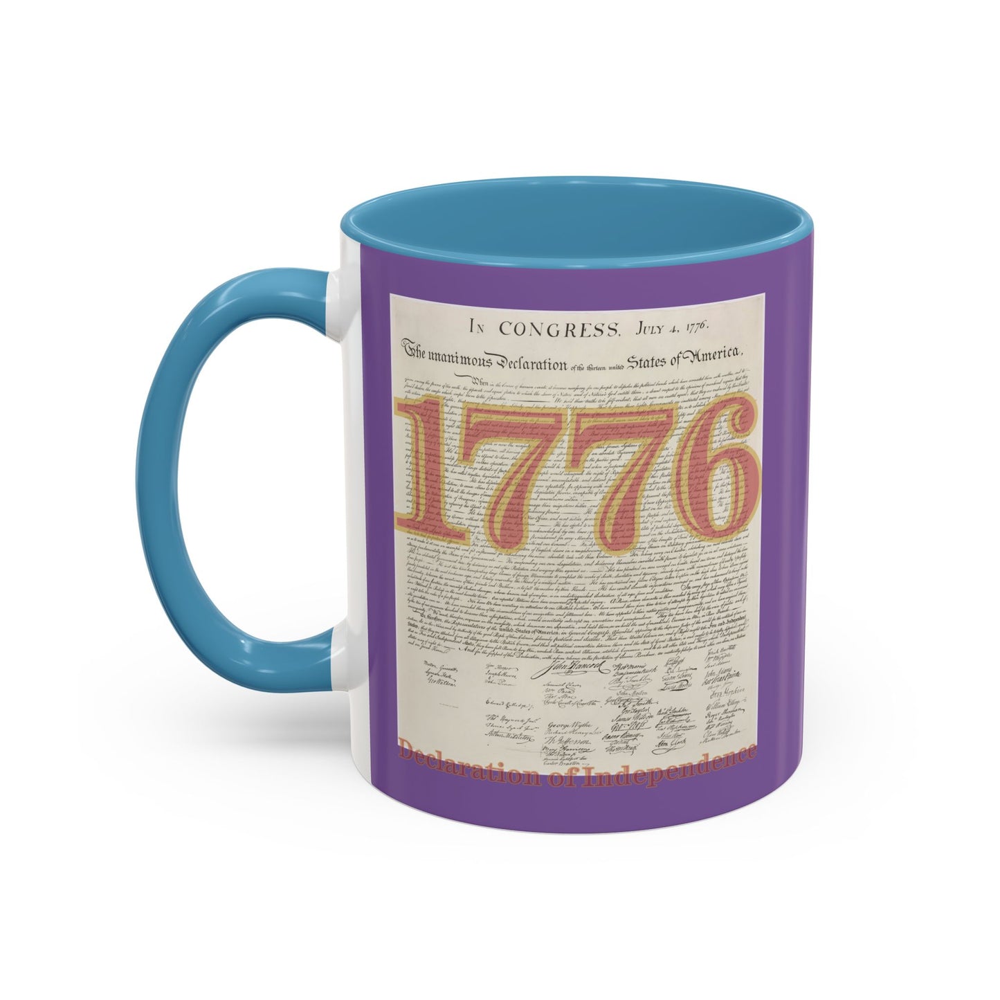 Declaration of Independence Light Purple Accent Mug by theGreenDragonTavern.shop