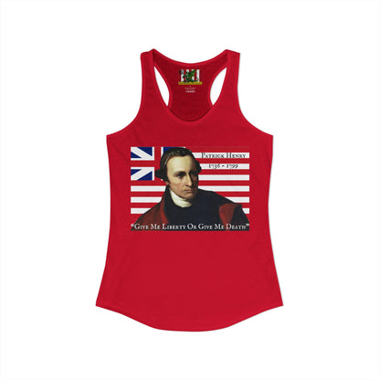 Patrick Henry Women's Racerback Tank Top by theGreenDragonTavern.shop
