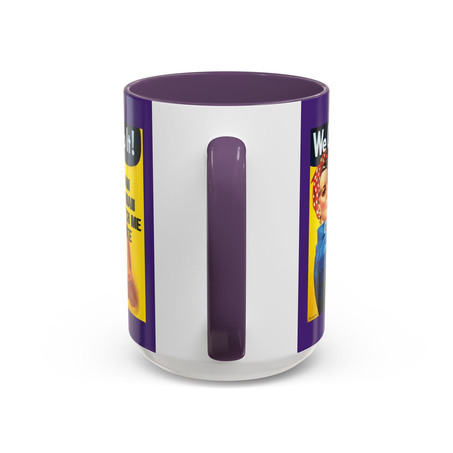 I Am Woman Watch Me Vote Rosie Dark Purple Accent Mug by theGreenDragonTavern.shop
