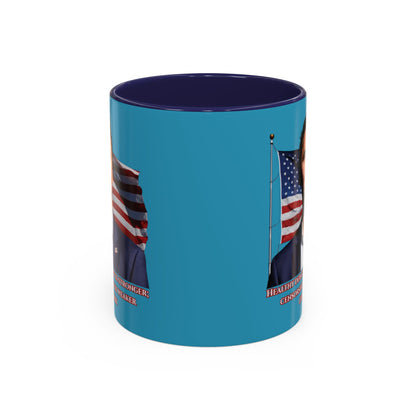 Charlie Kirk, Healthy Debate Turquoise Accent Mug by theGreenDragonTavern.shop