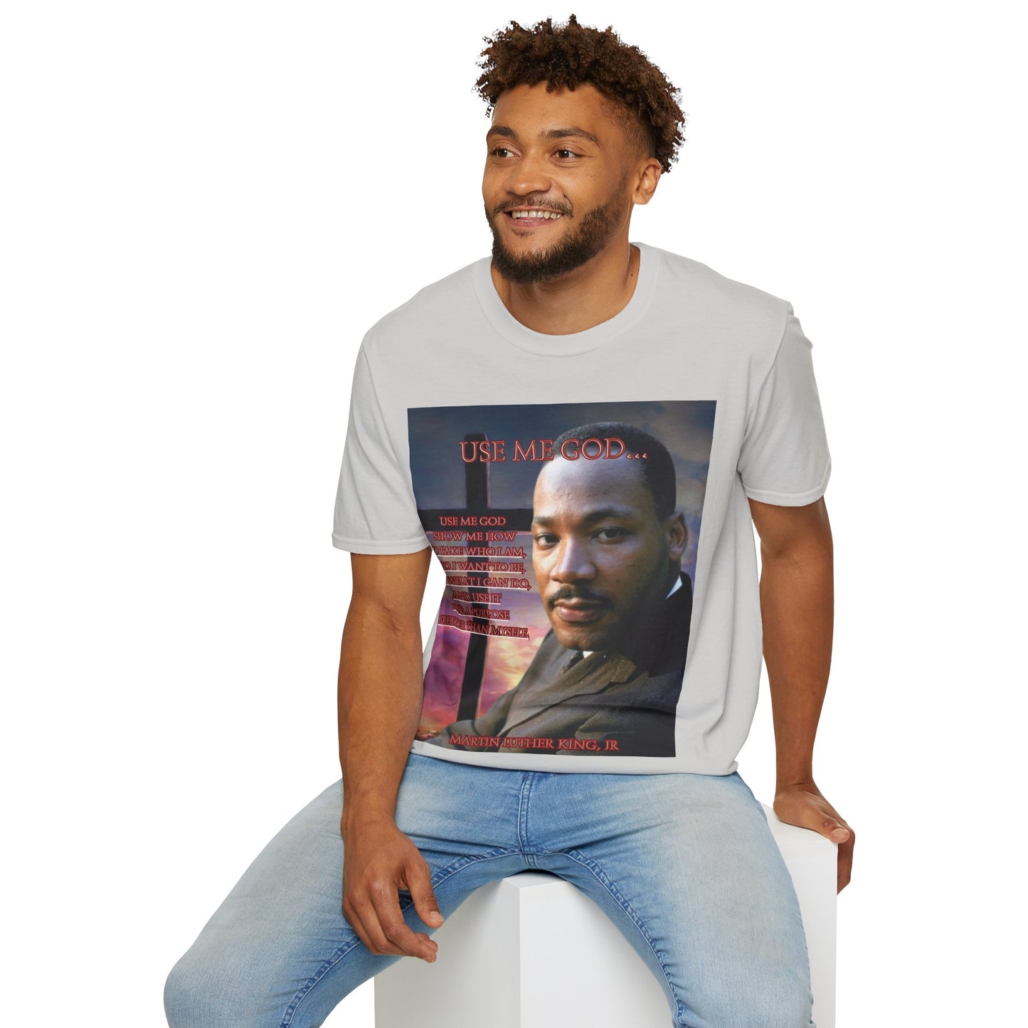 Use Me God, MLK Jr Light colors Unisex T-Shirt by theGreenDragonTavern.shop