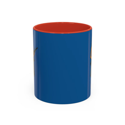 Hula Girl Packin' Heat Dark Blue Accent Mug by theGreenDragonTavern.shop