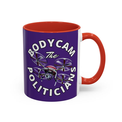 Bodycam the Politicians Drone Dark Purple Accent Mug by theGreenDragonTavern.shop