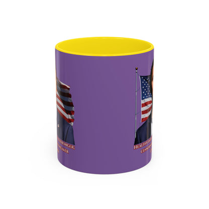 Charlie Kirk, Healthy Debate Light Purple Accent Mug by theGreenDragonTavern.shop