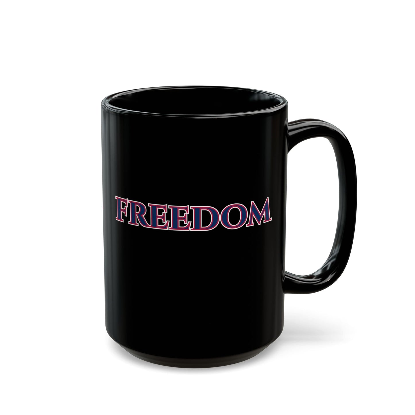 Freedom, Blue font, Black Mug by theGreenDragonTavern.shop