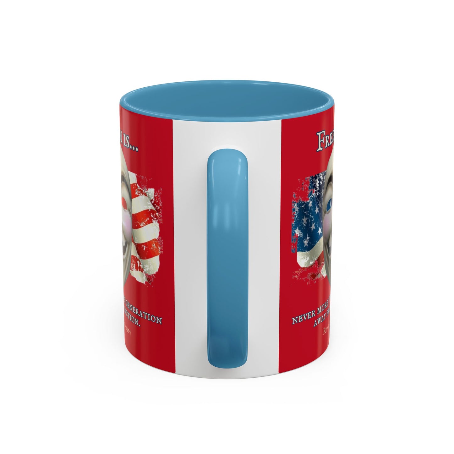 Ronald Reagan Freedom Vendetta Red Accent Mug by theGreenDragonTavern.shop