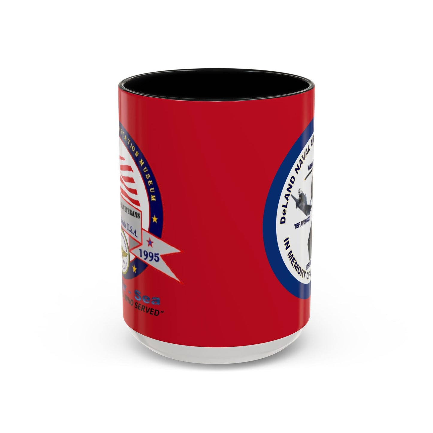 DNASM 2-sided, Founding & Student Art w/Navy Ring Red Accent Mug by theGreenDragonTavern.shop