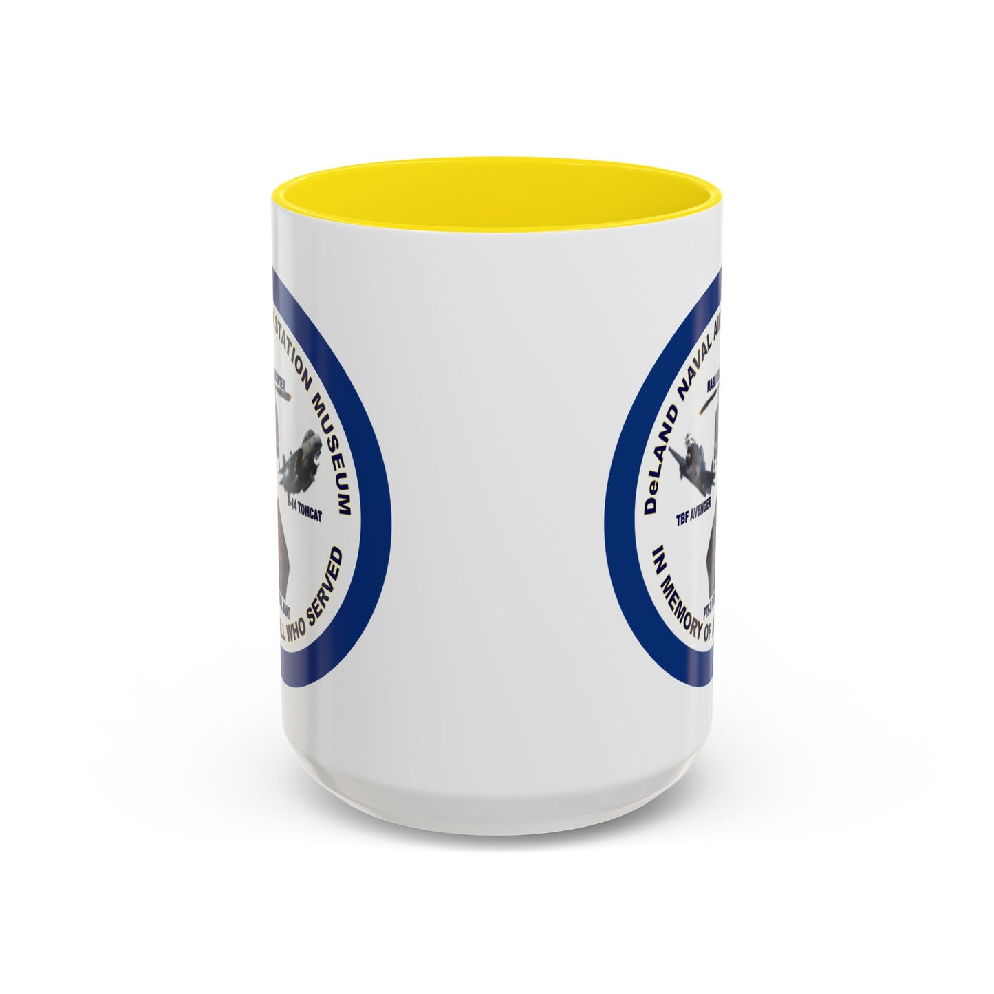 DNASM Student Art Navy Frame White Accent Mug by theGreenDragonTavern.shop
