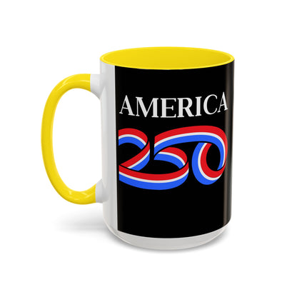 America 250 Black Accent Mug by theGreenDragonTavern.shop