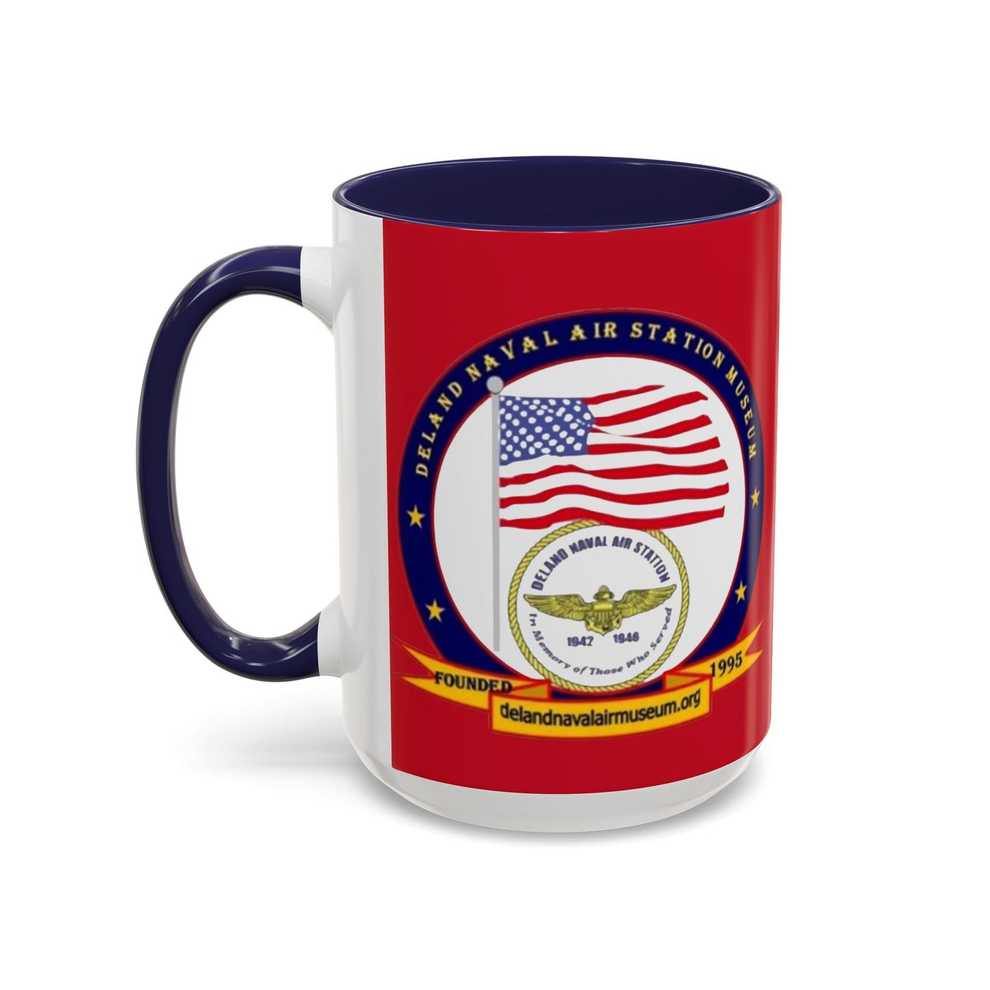 DeLand Naval Air Station Museum Red Accent Mug by theGreenDragonTavern.shop