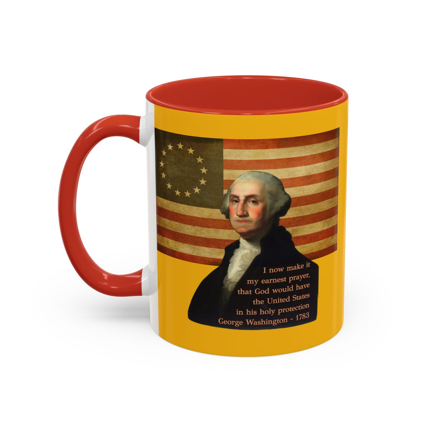 Washington's Earnest Prayer Yellow Accent Mug by theGreenDragonTavern.shop