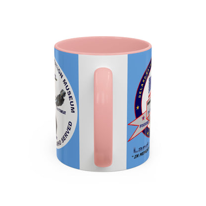 DNASM 2-sided, Founding & Student Art w/WhiteBG Light Blue Accent Mug by theGreenDragonTavern.shop