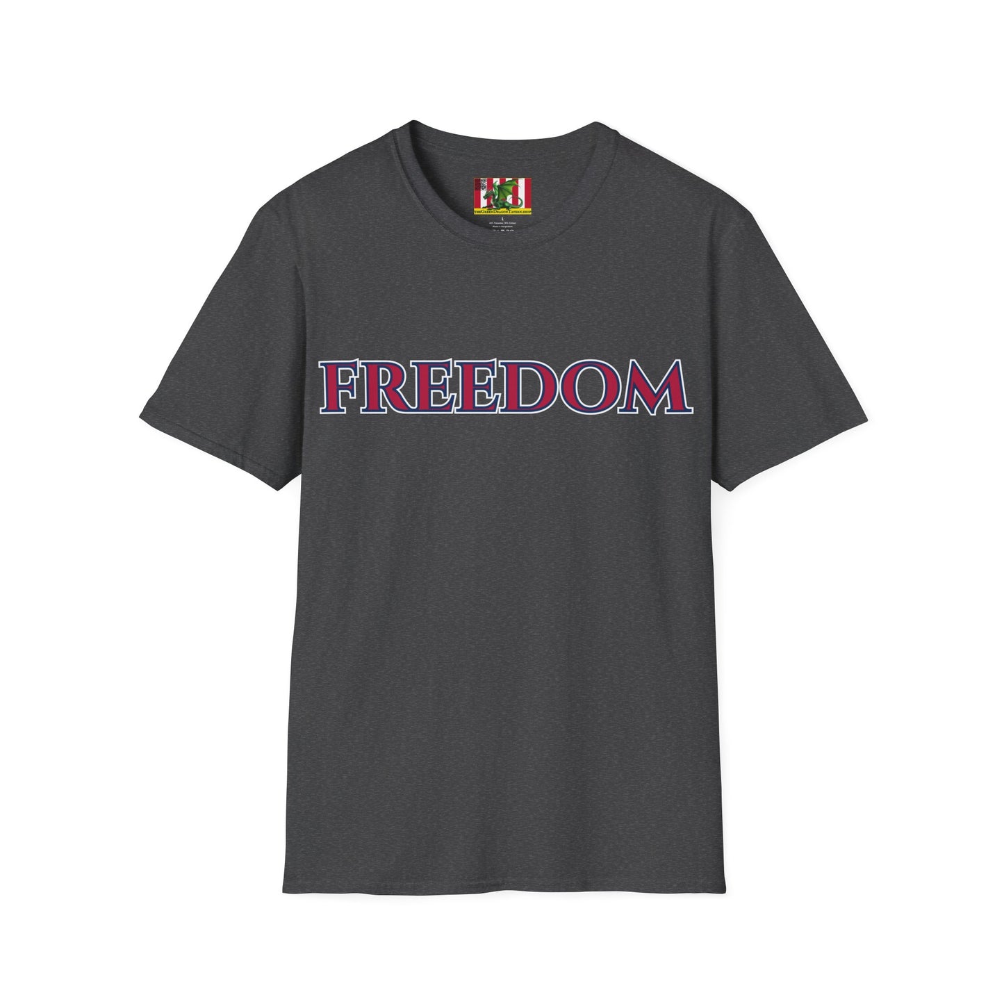 Freedom, Red font, Dark colors Unisex T-Shirt by theGreenDragonTavern.shop