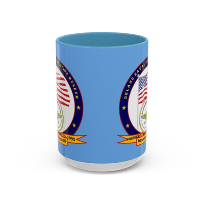 DeLand Naval Air Station Museum Light Blue Accent Mug by theGreenDragonTavern.shop