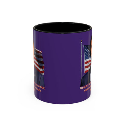 Charlie Kirk, Healthy Debate Purple Accent Mug by theGreenDragonTavern.shop