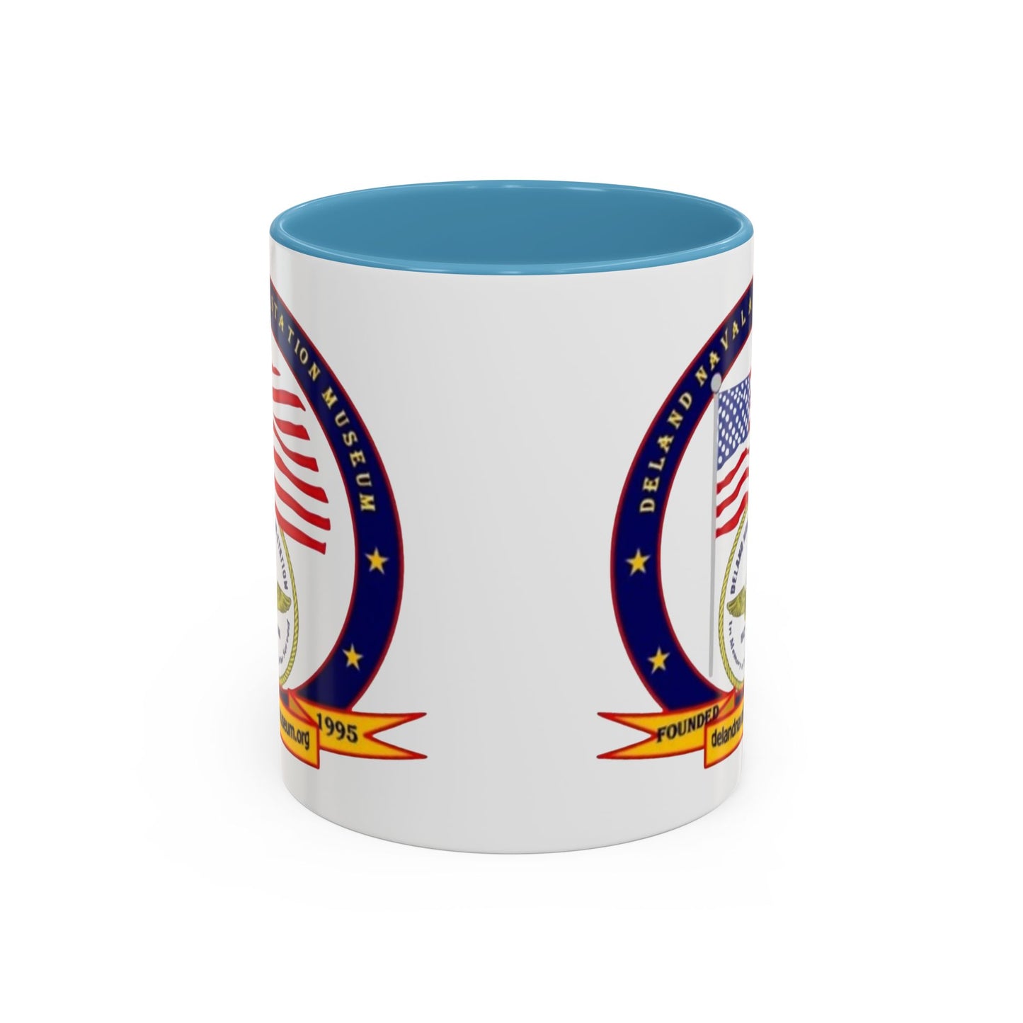DeLand Naval Air Station Museum White Accent Mug by theGreenDragonTavern.shop