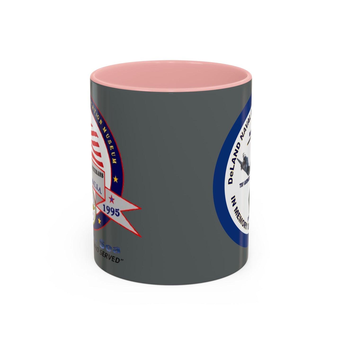 DNASM 2-sided, Founding & Student Art w/Navy Ring Grey Accent Mug by theGreenDragonTavern.shop
