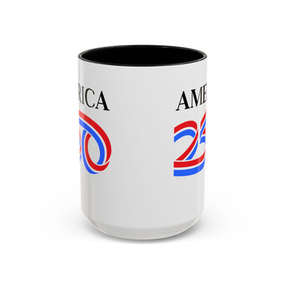 America 250 White Accent Mug by theGreenDragonTavern.shop